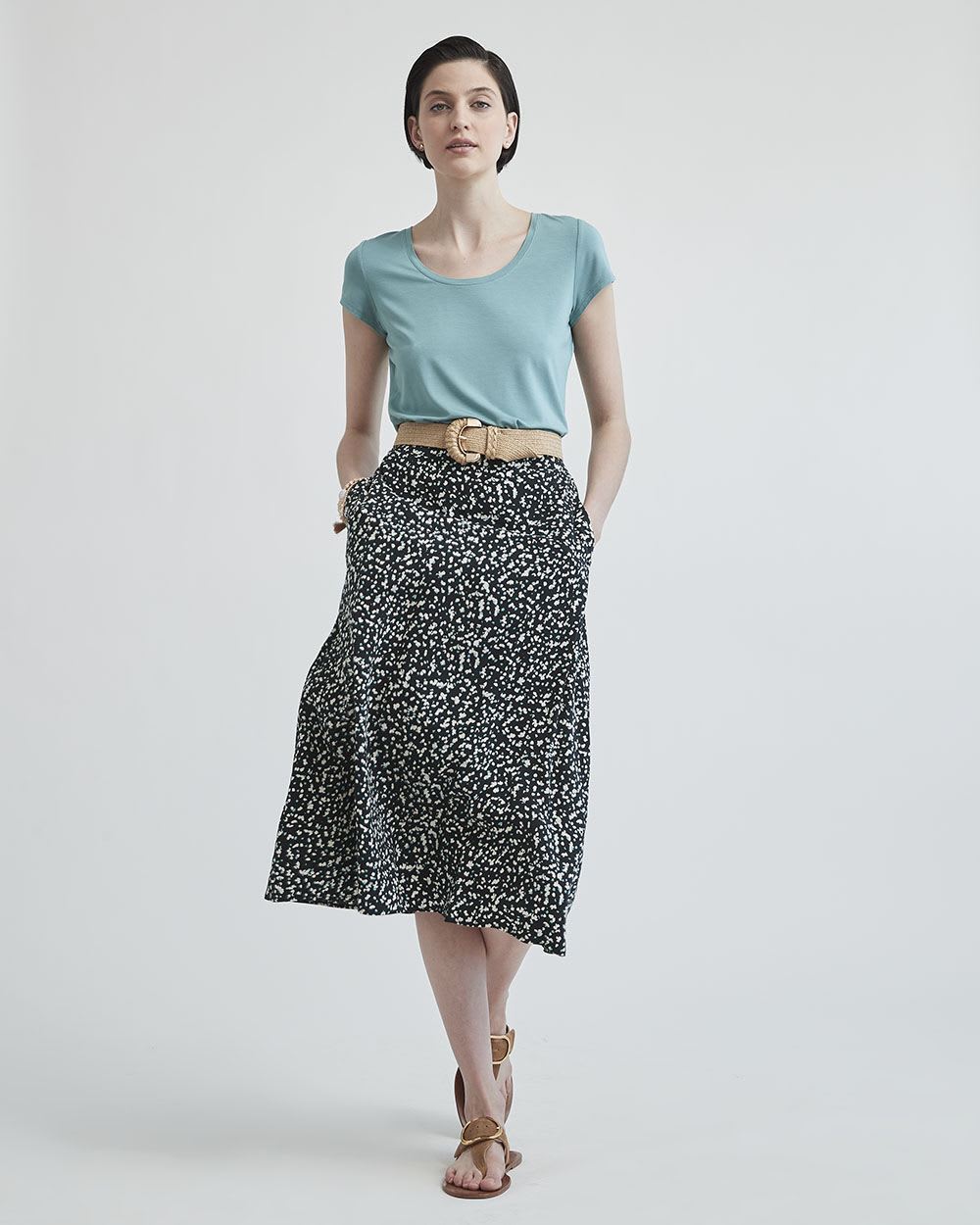 Fitted Short Sleeve Scoop-Neck T-Shirt