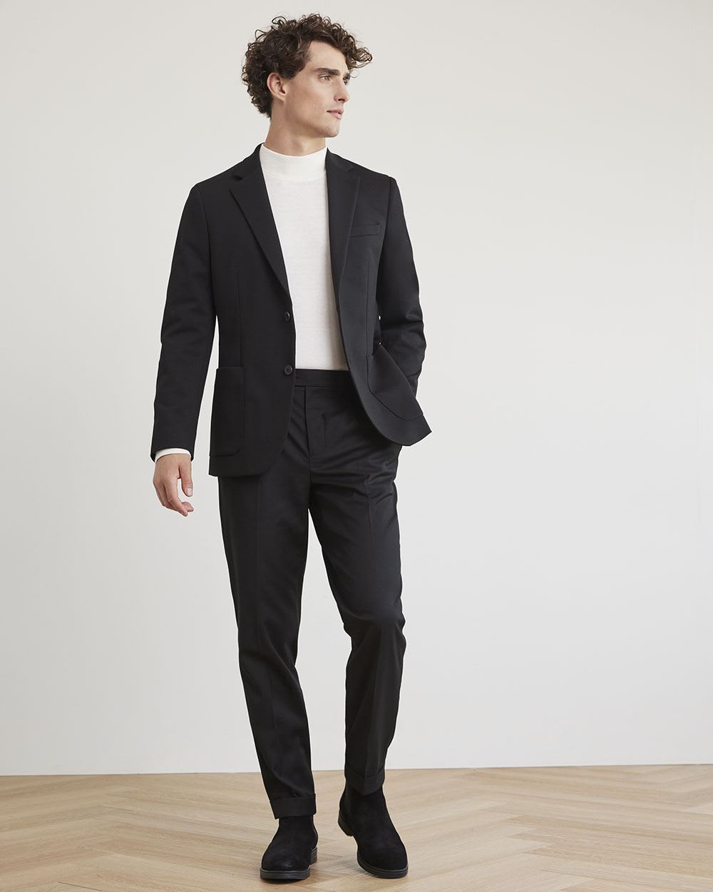 Slim-Fit Bi-Stretch Black Blazer