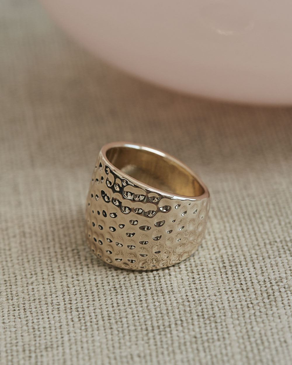 Large Hammered Ring