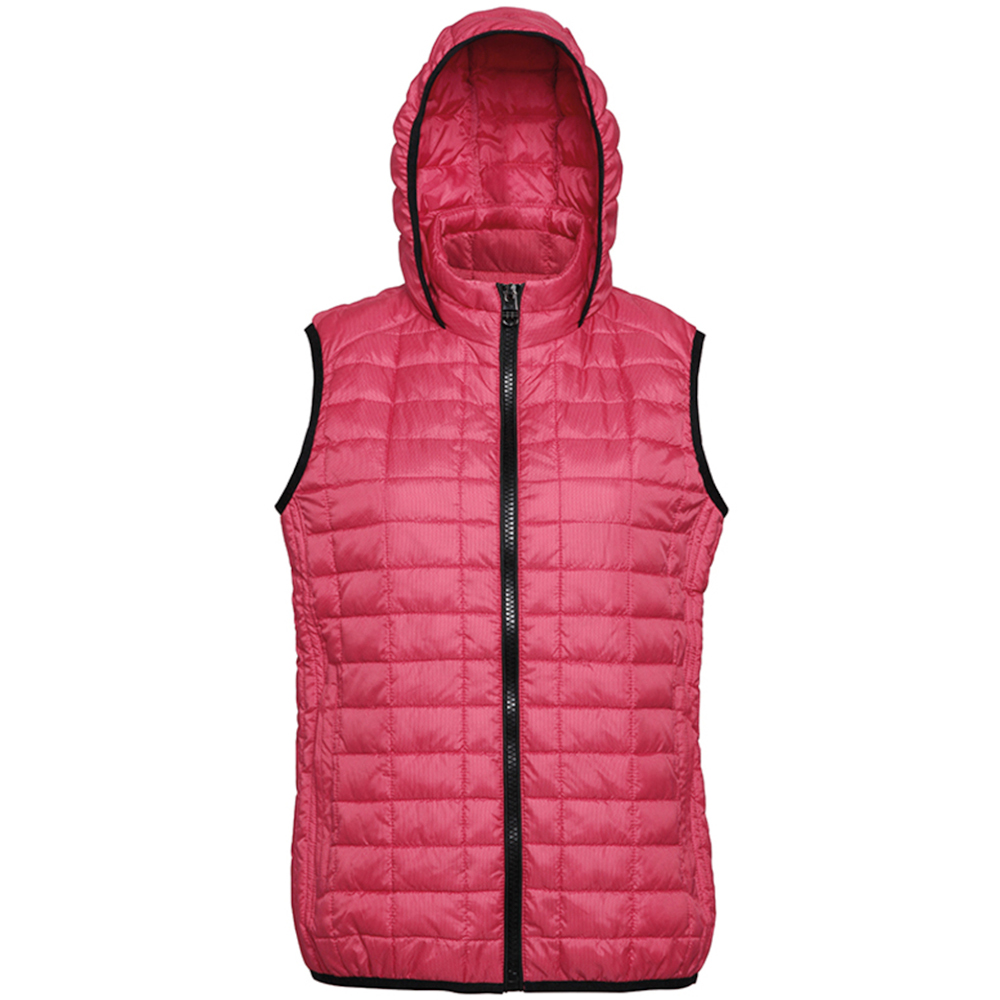 2786 - Womens/Ladies Honeycomb Zip Up Hooded Vest