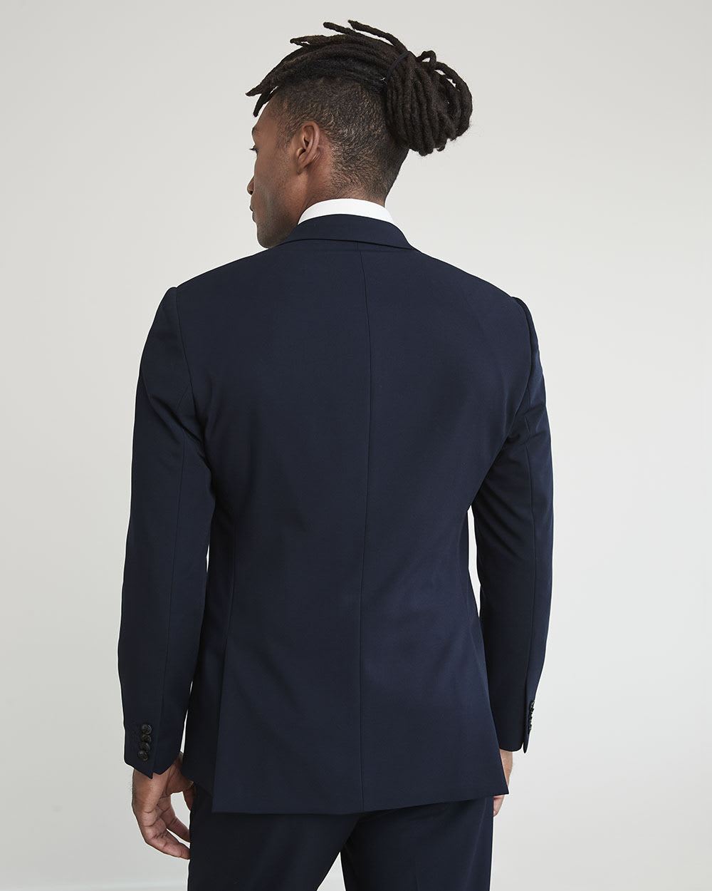 Tailored-Fit Double-Breasted Suit Blazer