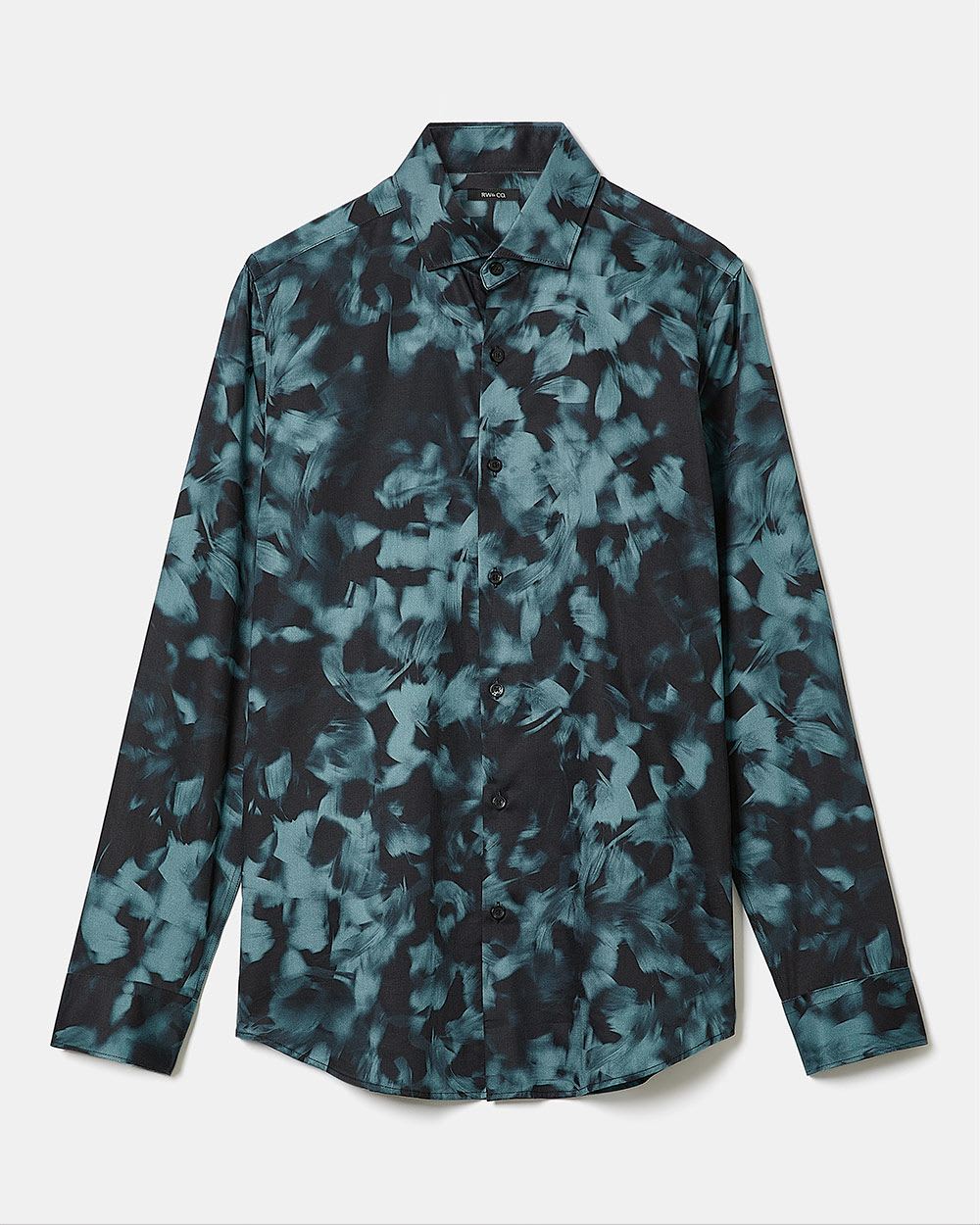 Slim-Fit Printed Sateen Dress Shirt