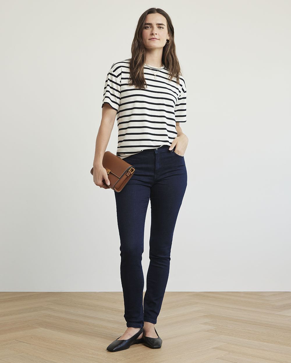 Relaxed-Fit Short-Sleeve Tee with Crew Neckline