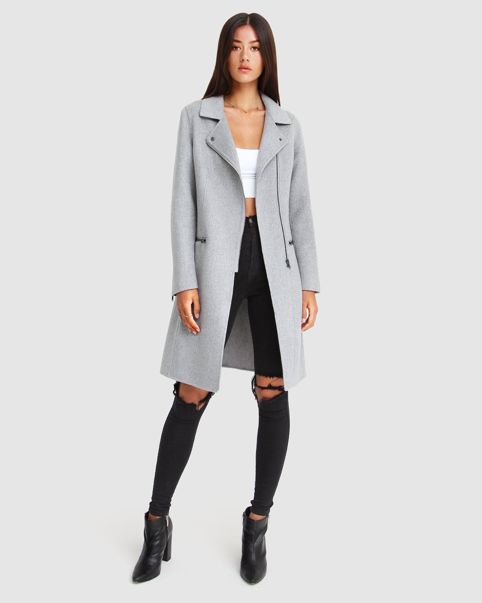 Belle & Bloom NEW FIT Last Chance Wool Blend Moto Coat