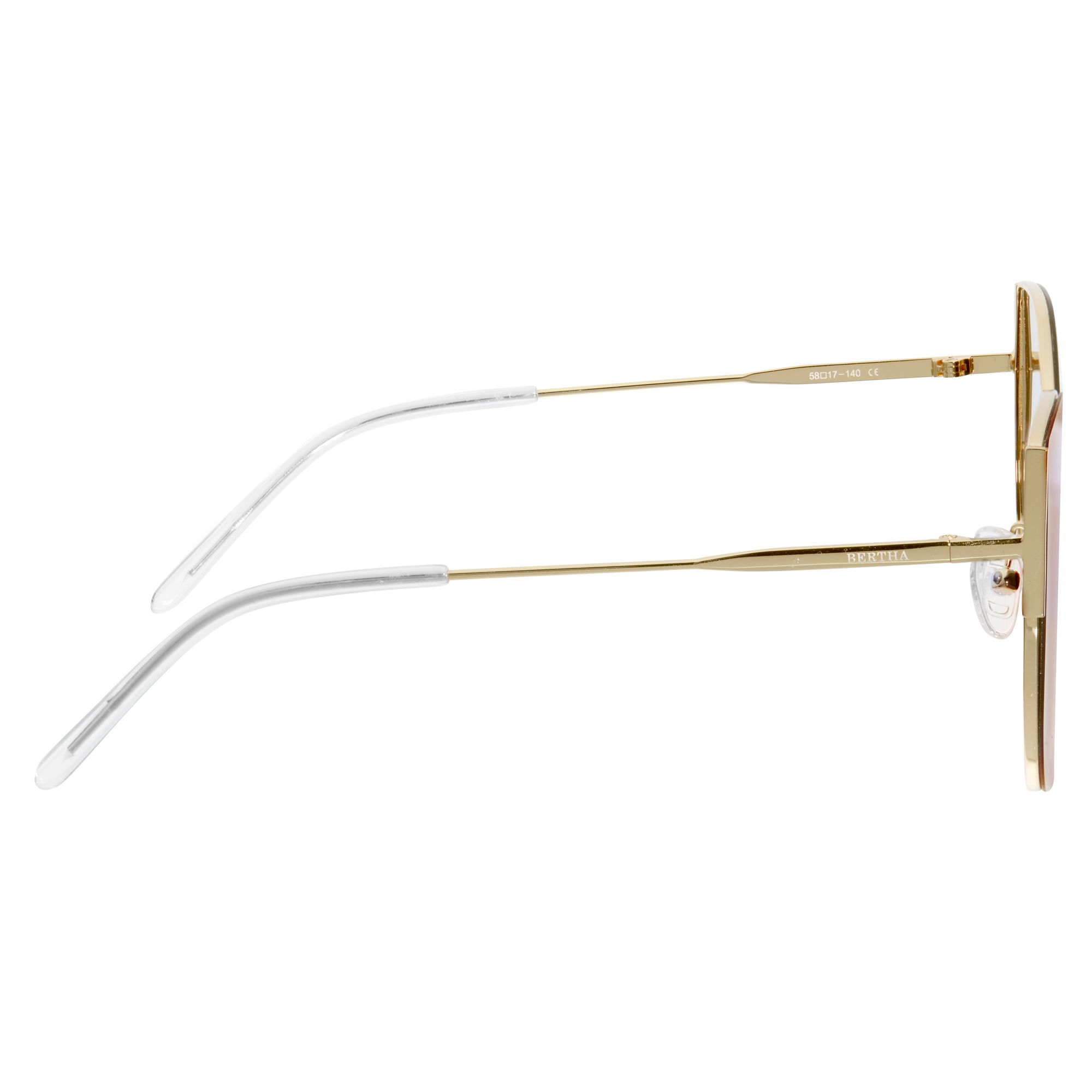 Bertha - Logan Polarized Sunglasses - Rose Gold/Grey