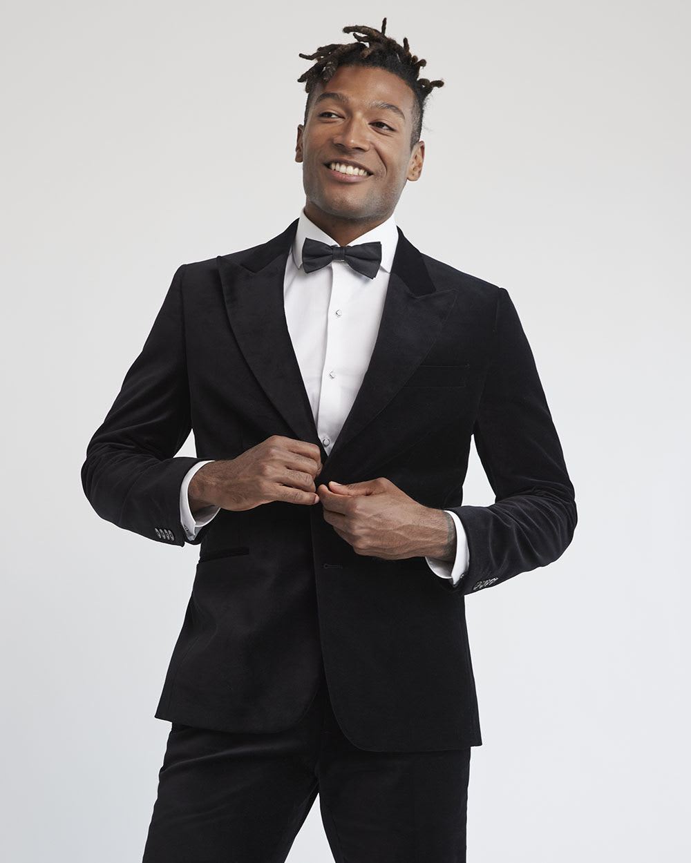 Tailored-Fit Velvet Suit Blazer