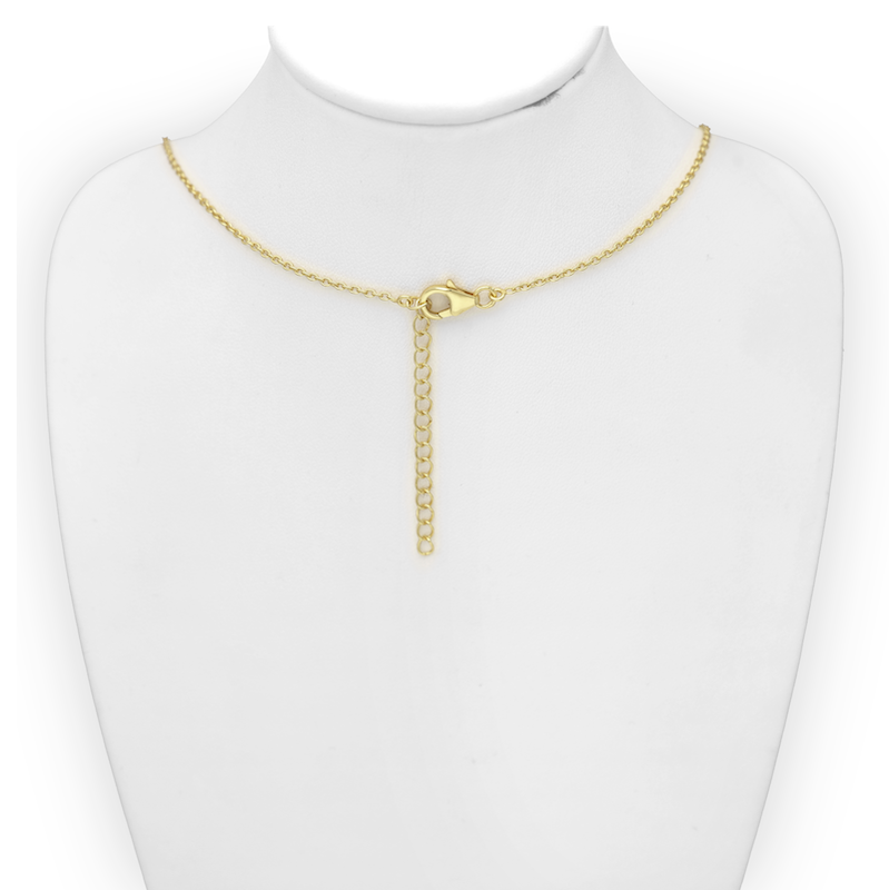 18K Goldtone Plated Sterling Silver Long Dainty Sky Blue Topaz Station Chain Necklace - AG Sterling