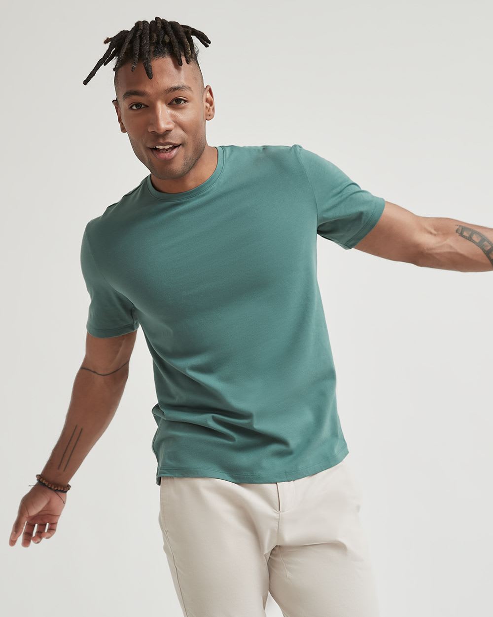 Short-Sleeve Crew-Neck Solid Tee