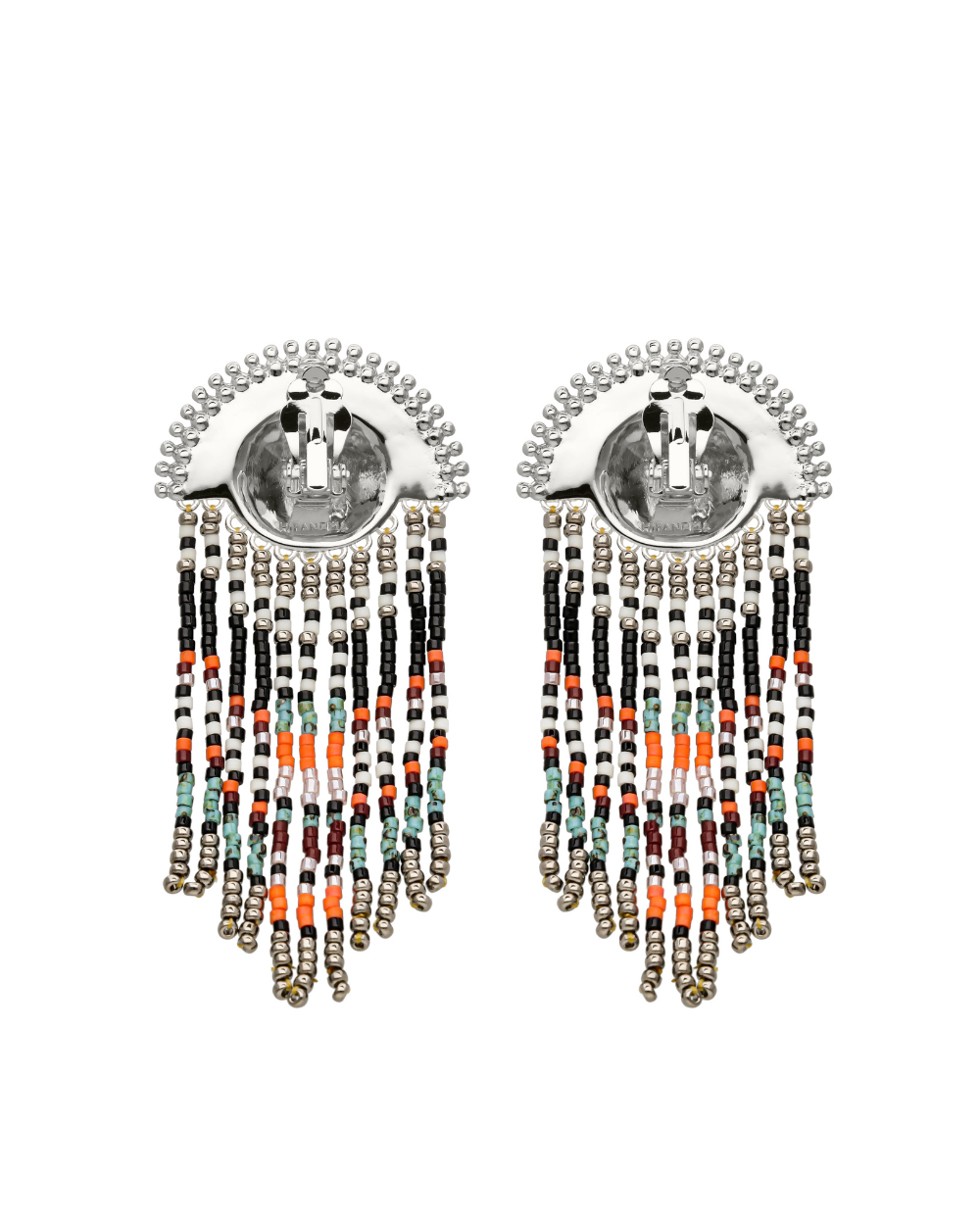 NUEVA Black & Silver Clip Earrings