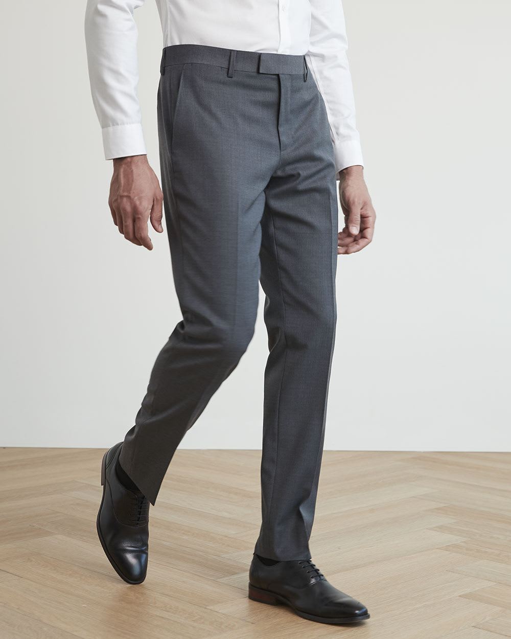 Tailored-Fit Dark Grey Wool Suit Pant