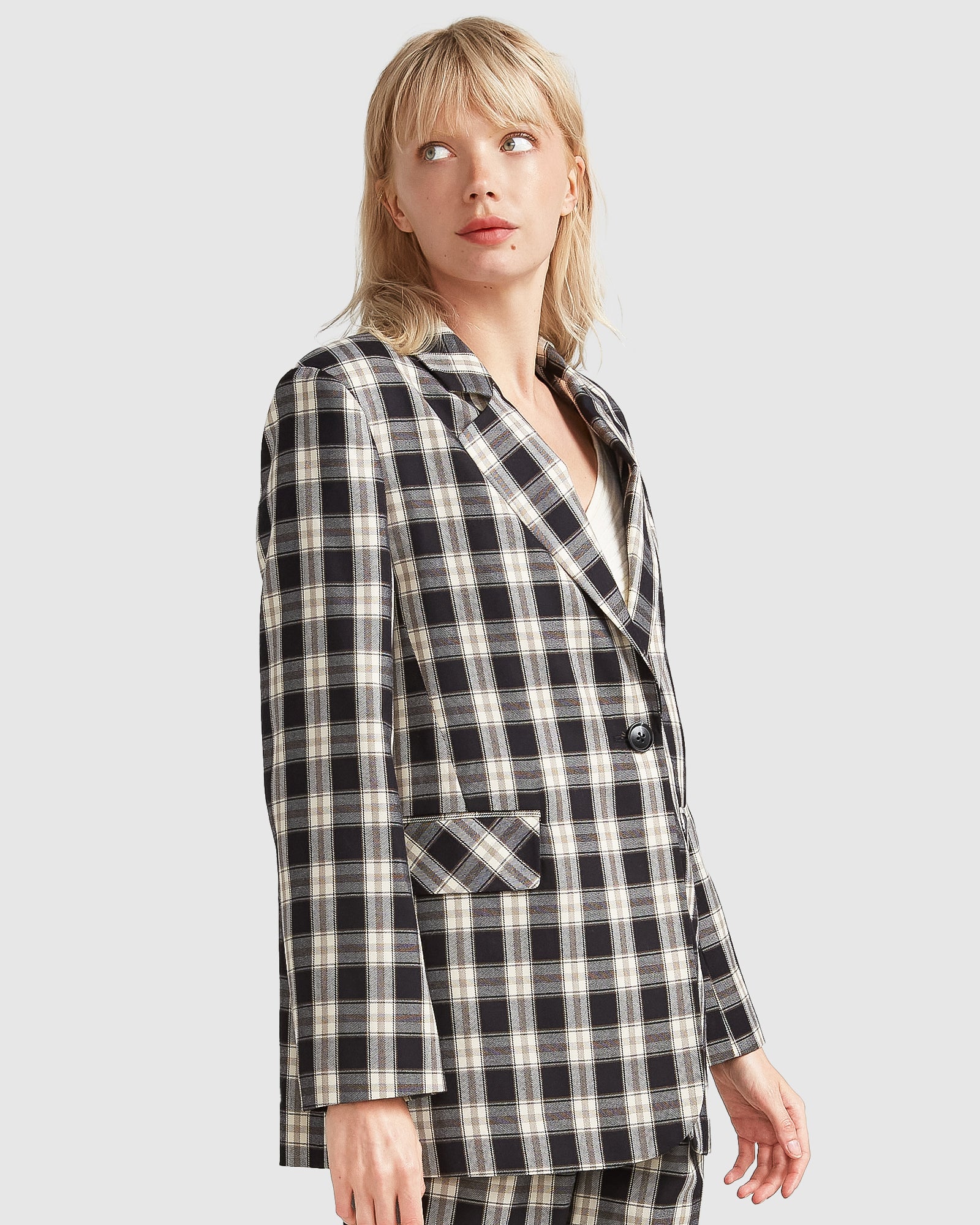 Belle & Bloom Love & Mercy Checked Blazer