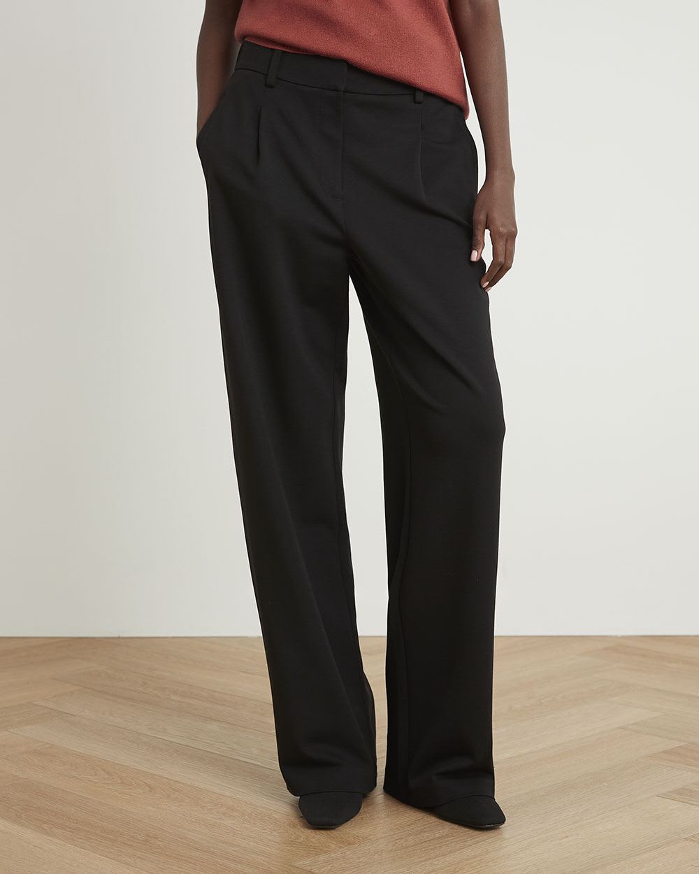 Wide-Leg High-Rise Black Pant