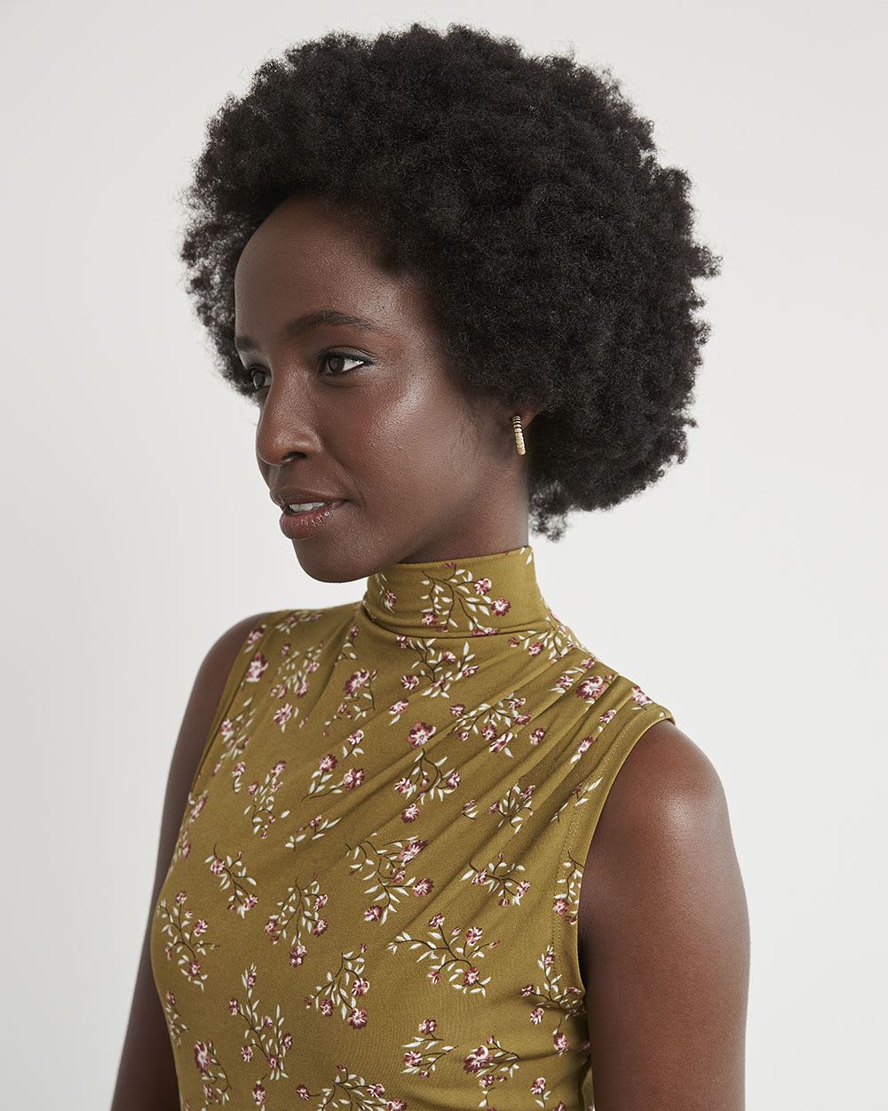 Sleeveless Fit and Flare Dress with Funnel Neckline