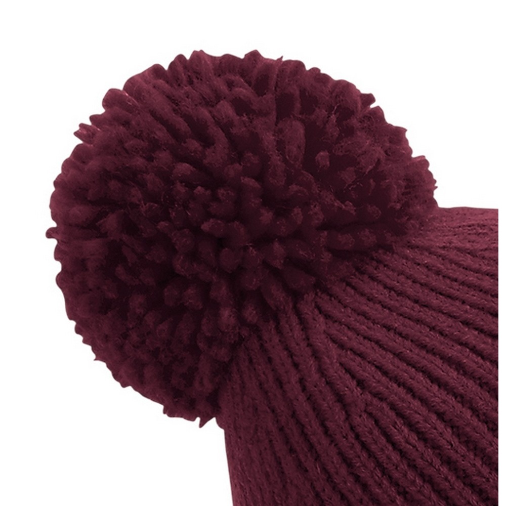 Beechfield - Unisex Engineered Knit Ribbed Pom Pom Beanie