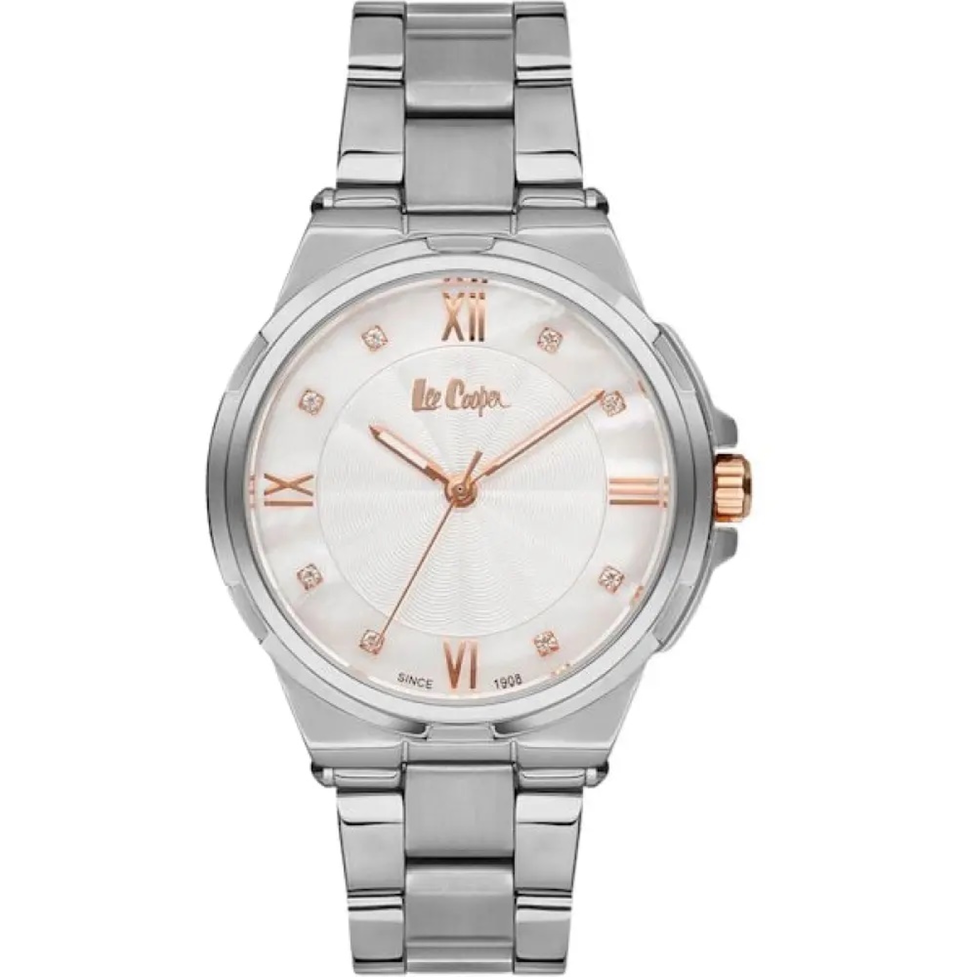 LEE COOPER-Women's Silver 36mm watch w/Black Dial