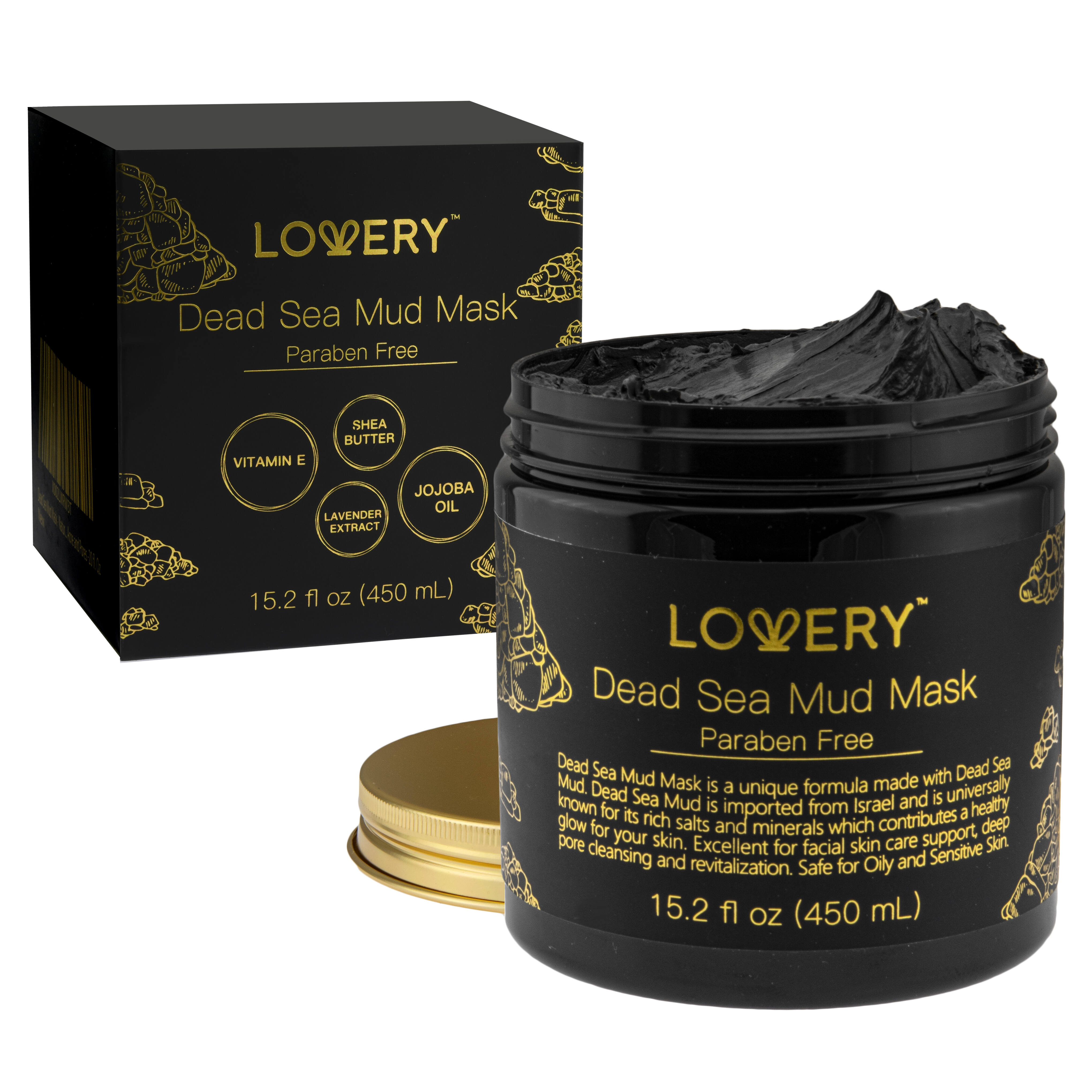 Lovery Dead Sea Mud Mask With Lavender Extract, Shea Butter, Jojoba Oil & Vitamin E
