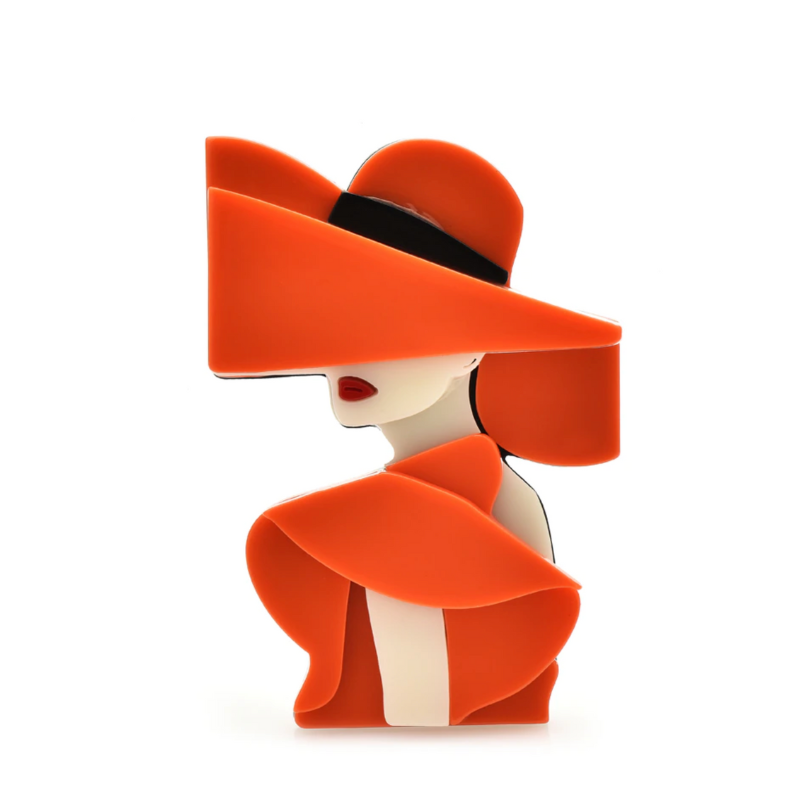Red Acrylic Fashion Woman Brooch- Don't AsK