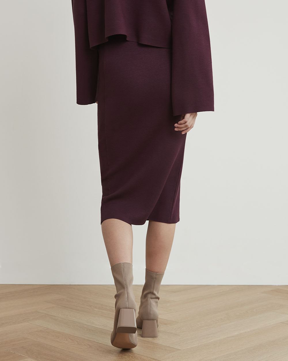 Knitted Pencil Midi Skirt