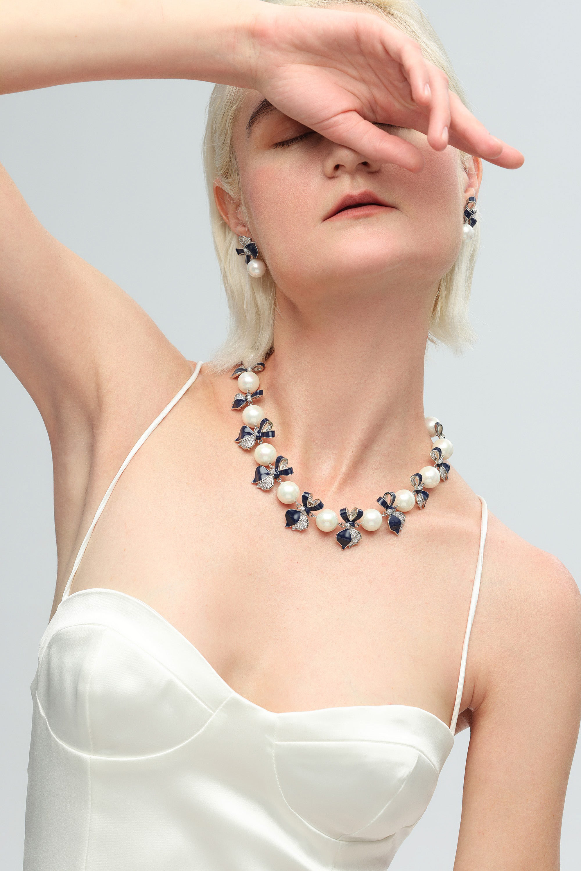 Classicharms-Blue Enamel Butterfly Necklace