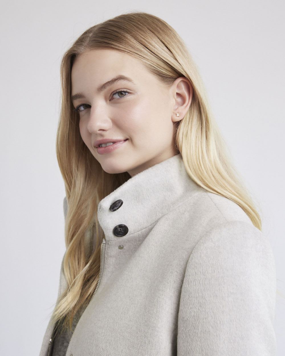 Classic Wool Coat with High Neckline