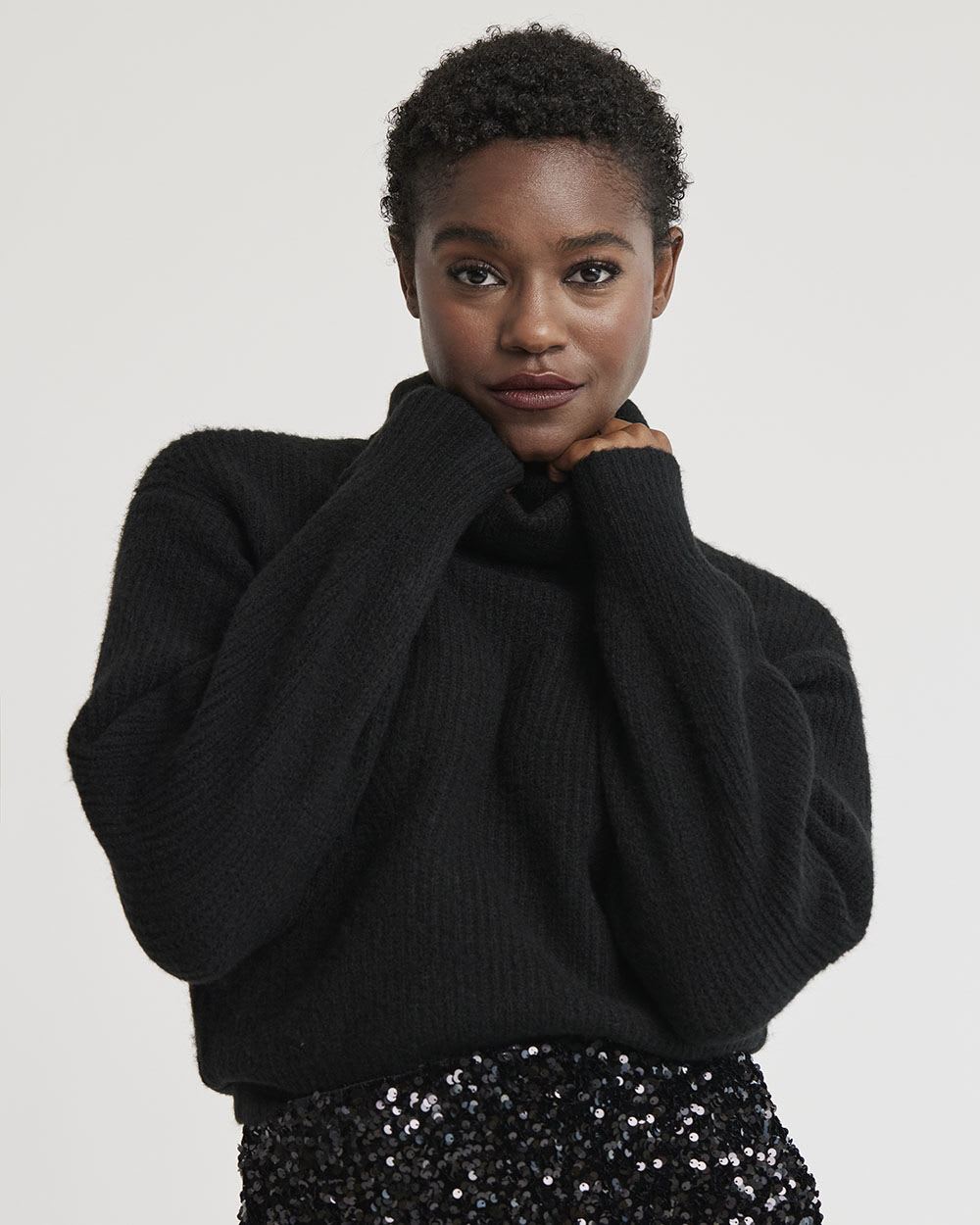 Merino-Blend Turtleneck Sweater