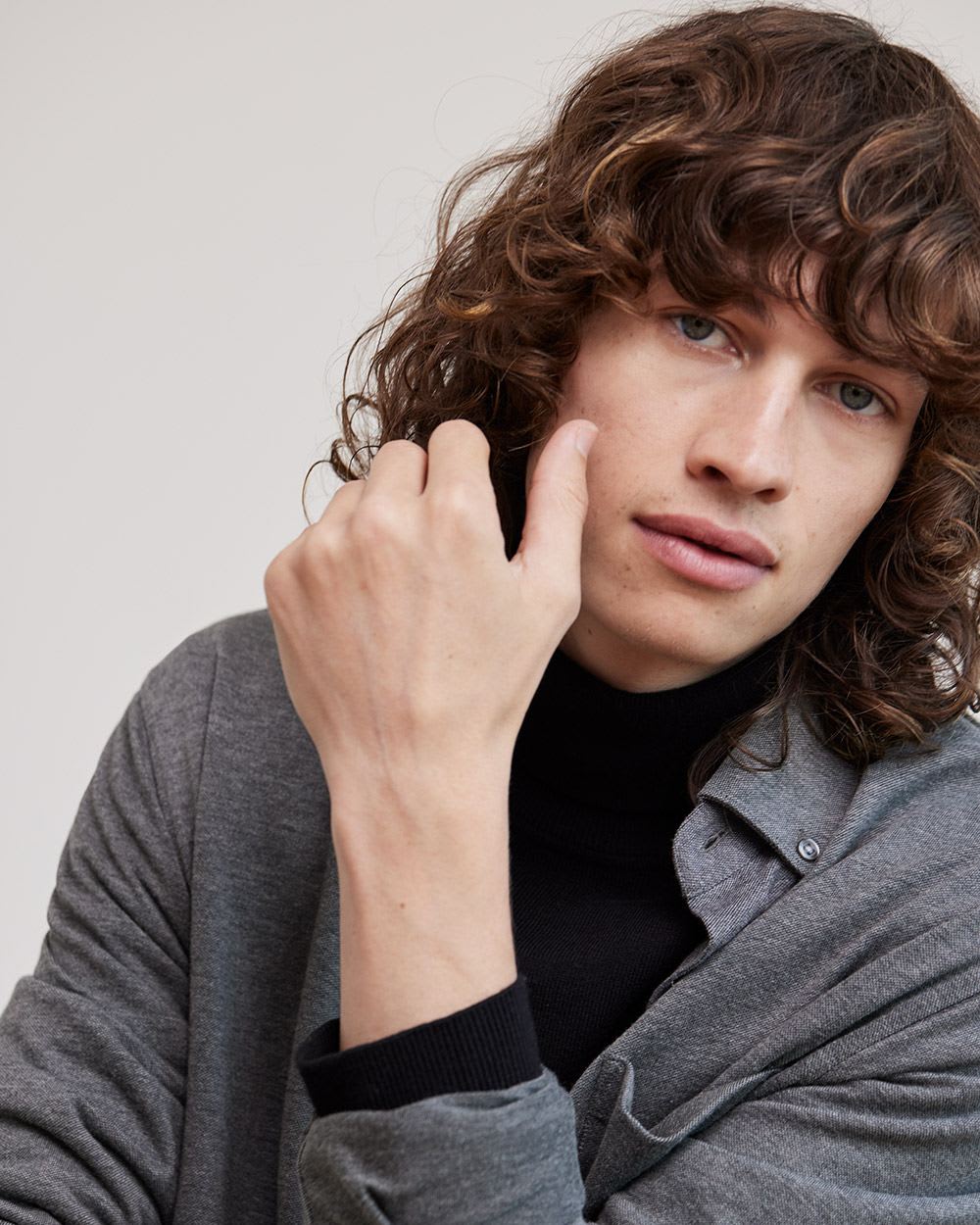 Long-Sleeve Piqué Cotton Shirt