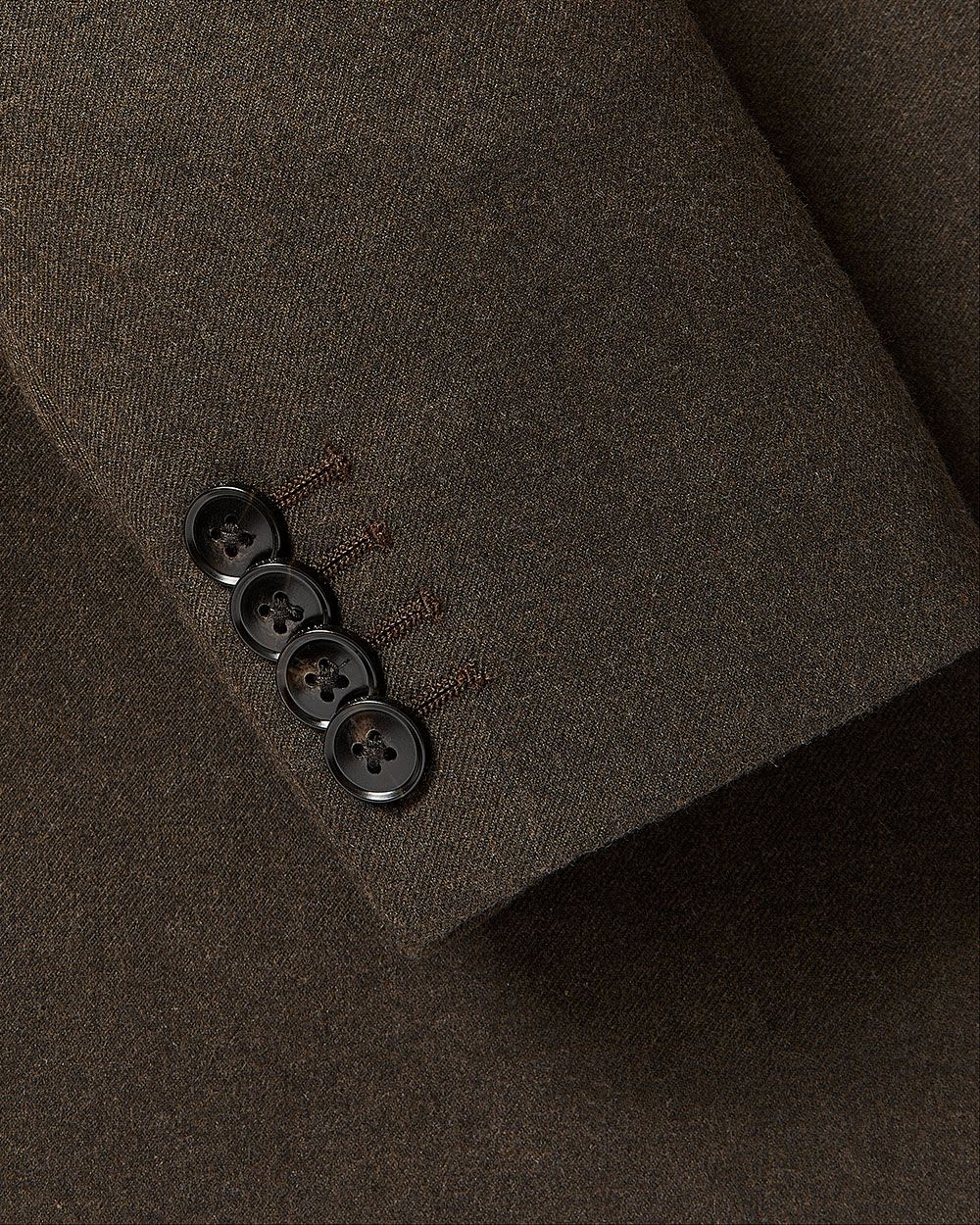 Tailored-Fit Double-Breasted Dark Brown Suit Blazer