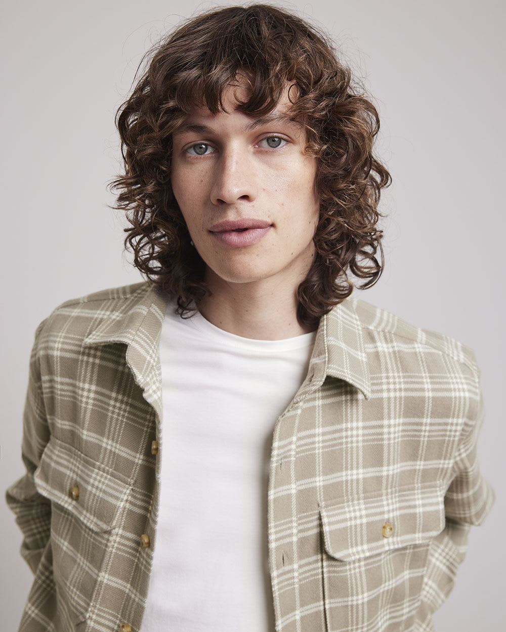 Plaid Brushed Corduroy Overshirt