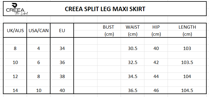 Creea Split Leg Maxi Skirt
