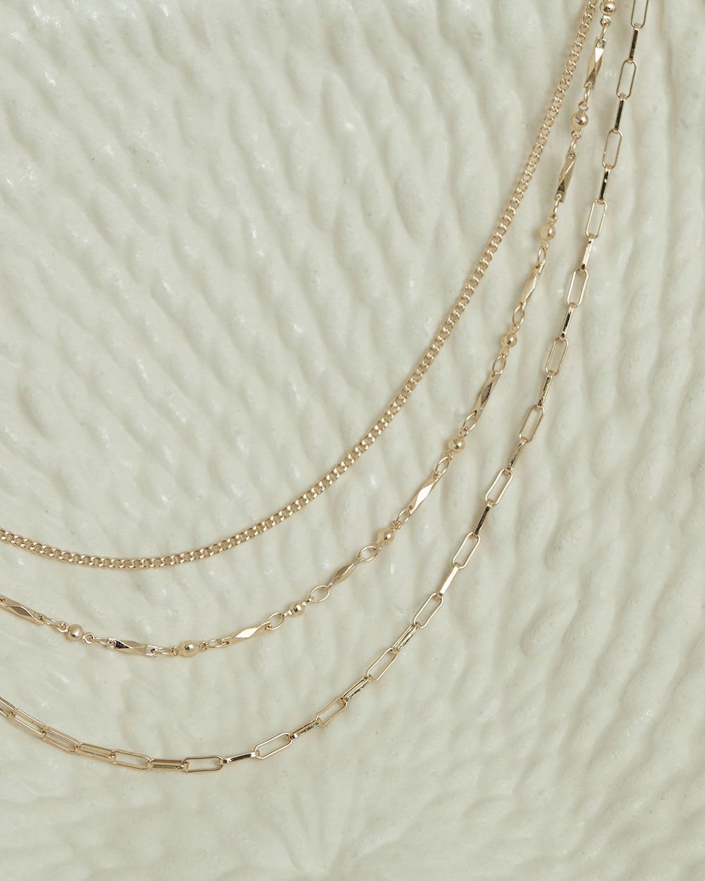 Three-Row Chain Necklace