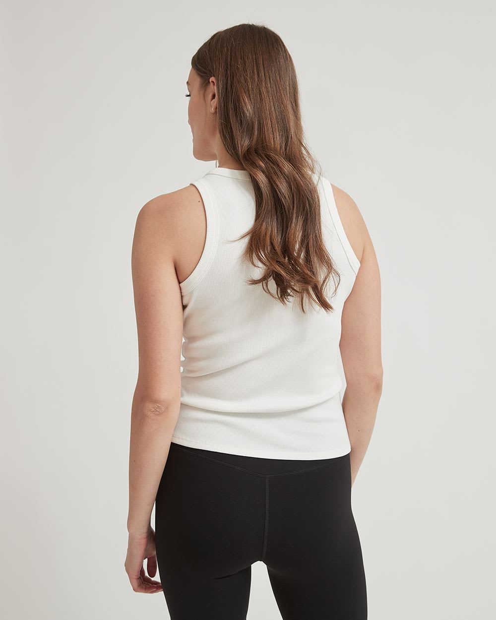 Ribbed Racerback Crew-Neck Cami