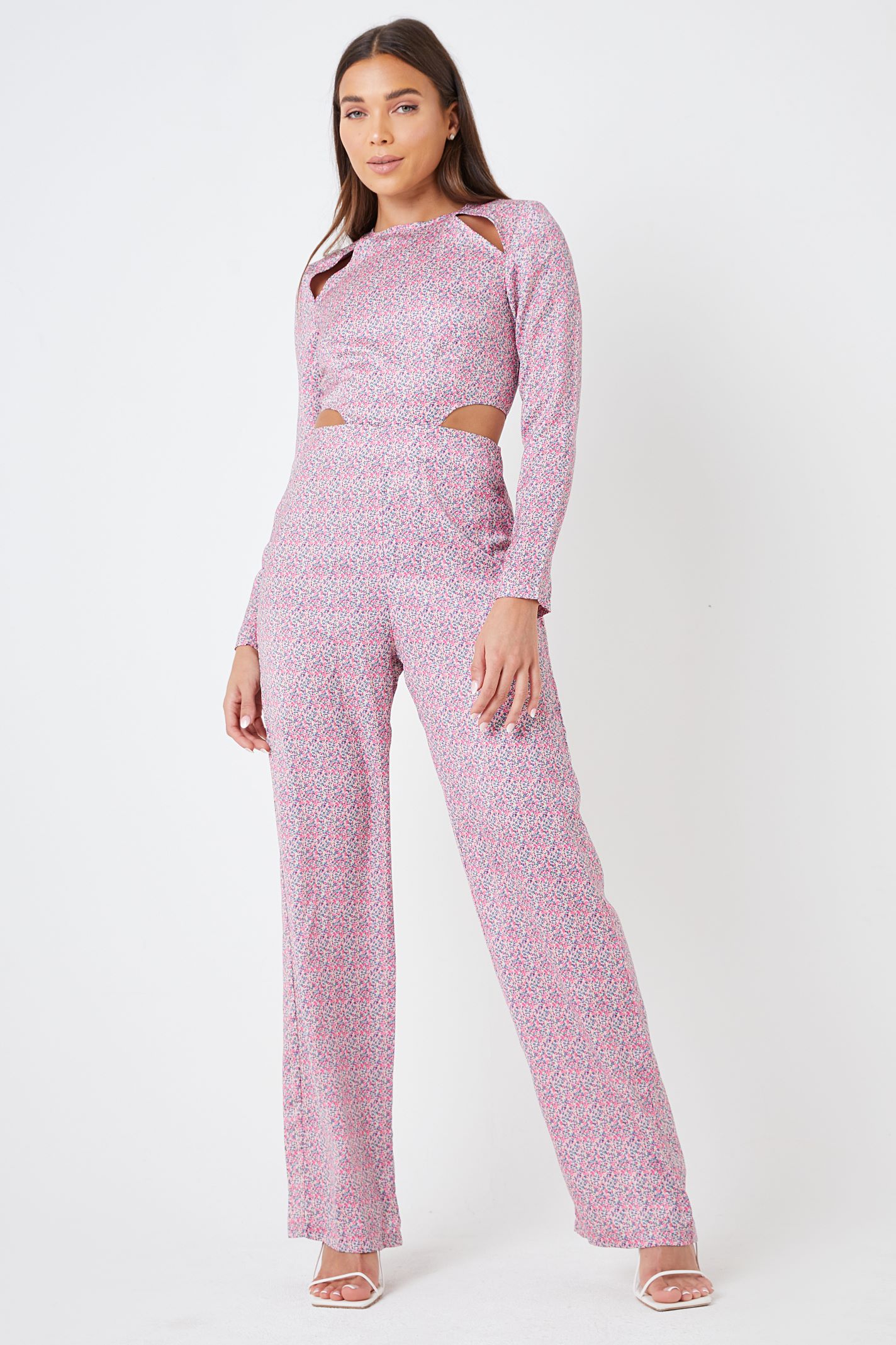 High Shoulder Cut Out Jumpsuit