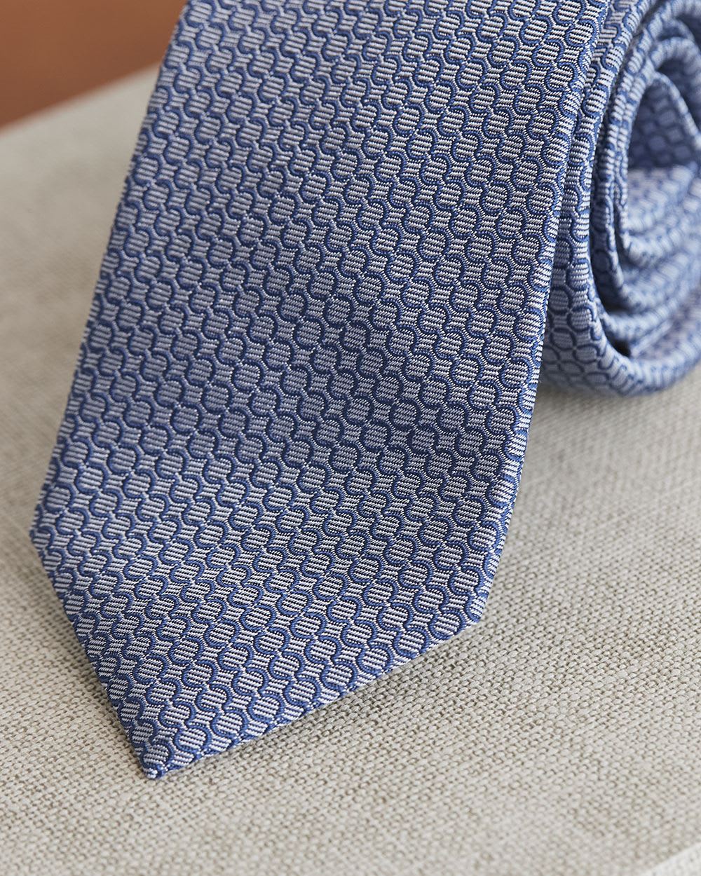 Blue Regular Tie with Geo Circles