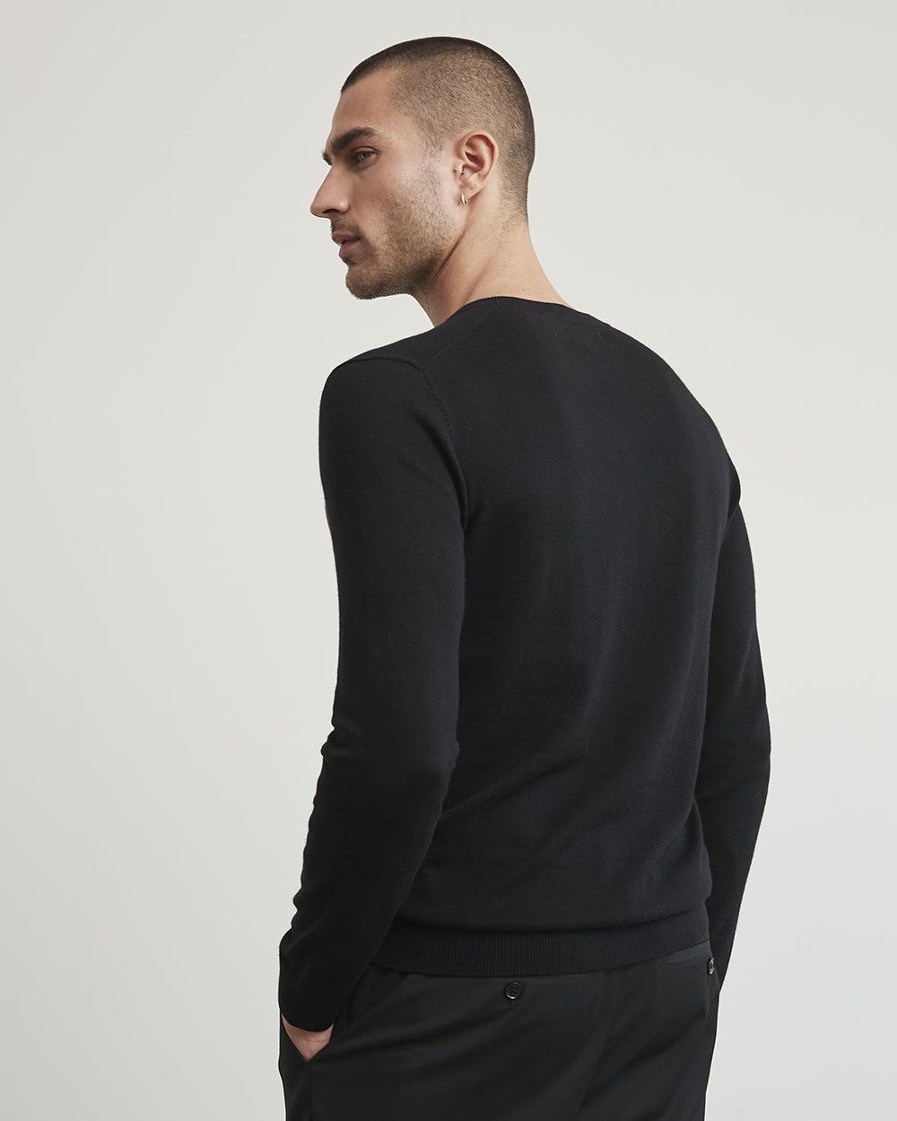 Basic Long-Sleeve V-Neck Sweater