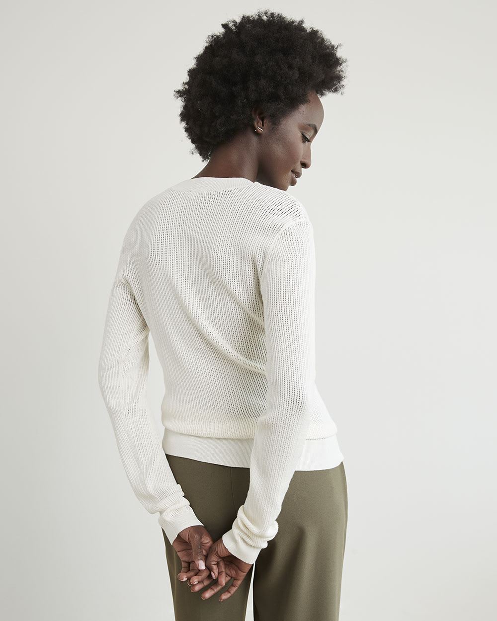 Long-Sleeve Pullover with Floating Stitches
