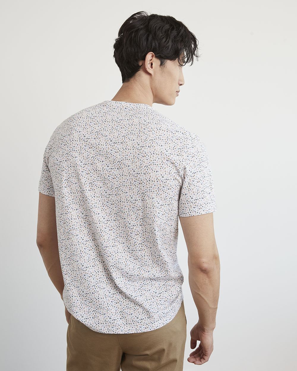 Short-Sleeve Crew-Neck Tee with All-Over Print