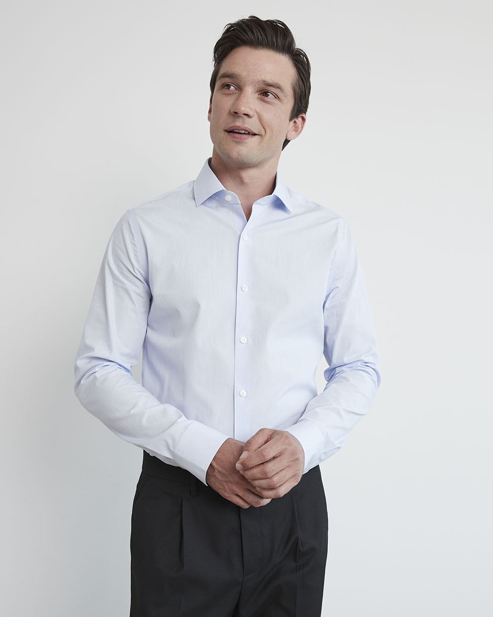 Slim-Fit Striped Dress Shirt