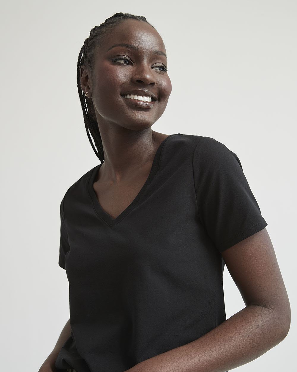 Cotton-Blend V-Neck T-Shirt