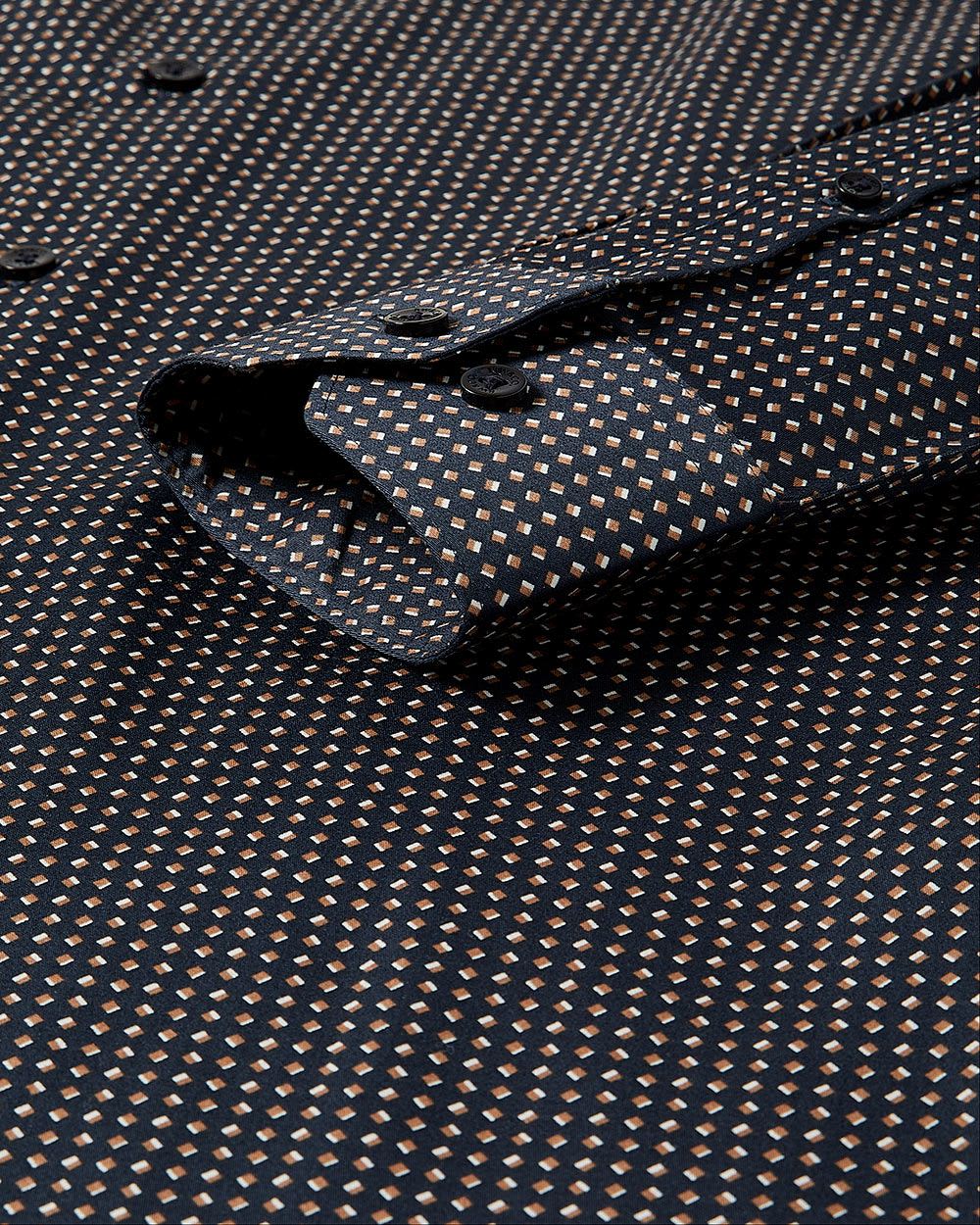 Slim-Fit Dress Shirt with Micro Geo Print