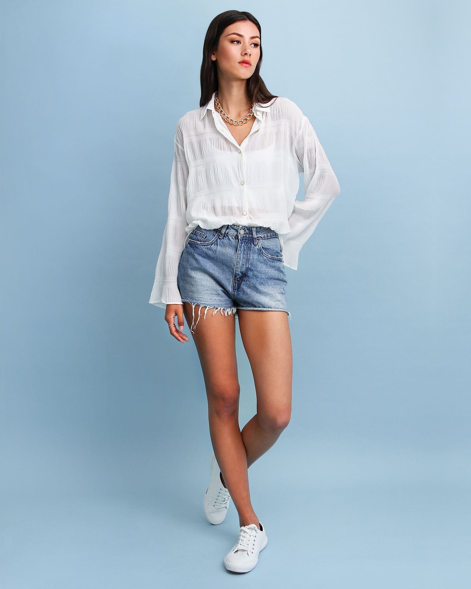 Belle & Bloom Yoko Shirred Chiffon Blouse