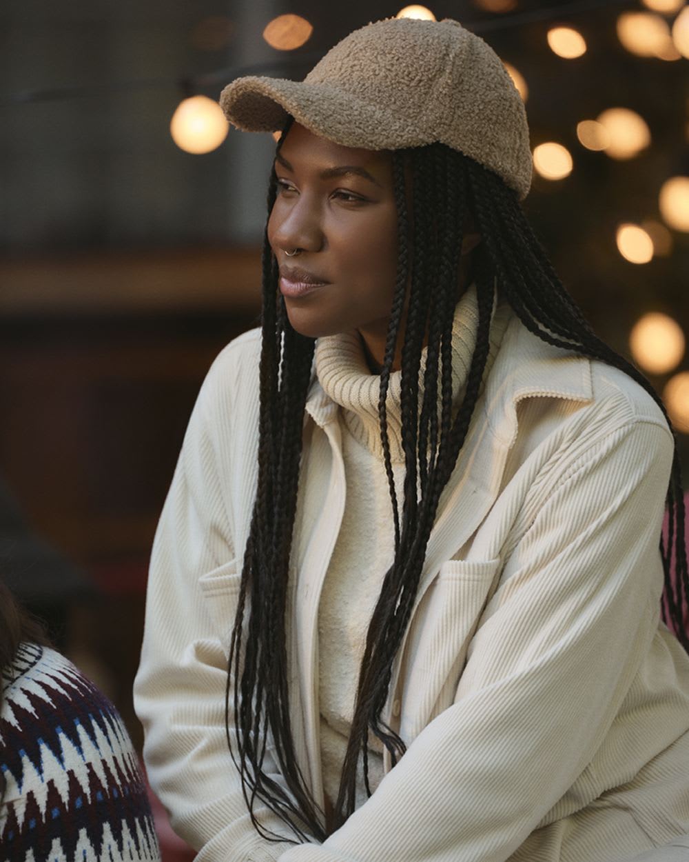 Long-Sleeve Velvet Ottoman-Knit Shirt - Hyba