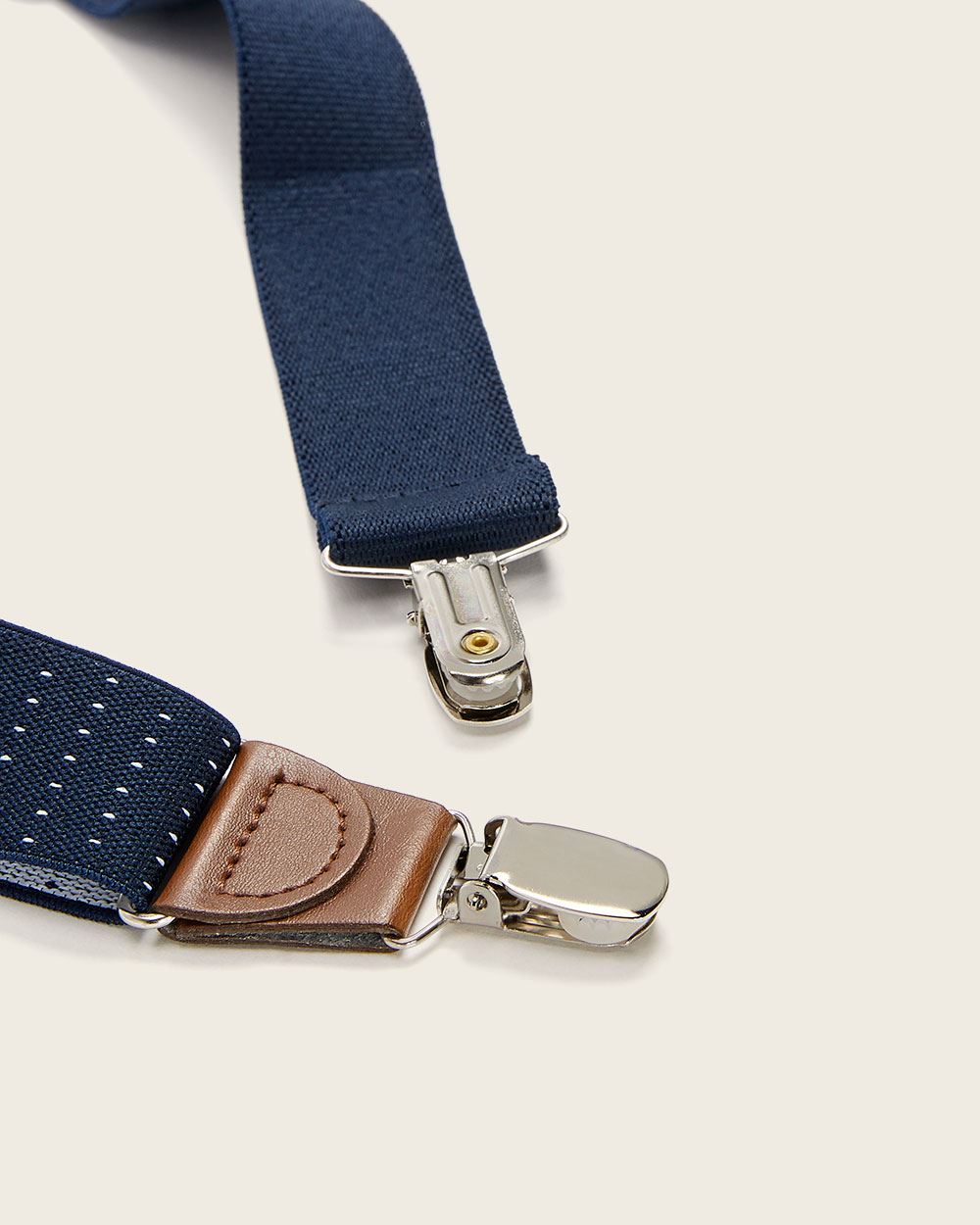 Dotted navy Elastic Suspenders