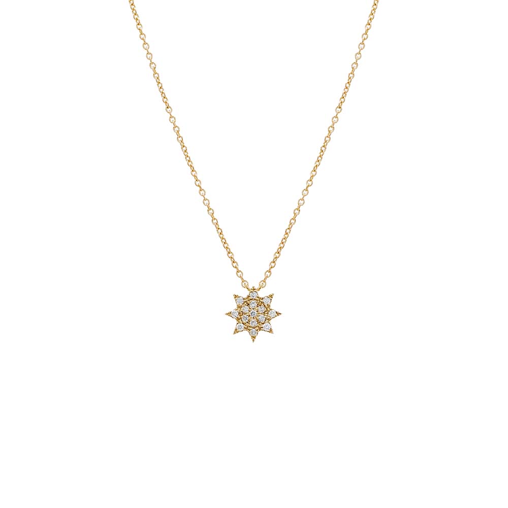 By Adina Eden -DIAMOND PAVE STARBURST PENDANT NECKLACE 14K - 14K GOLD