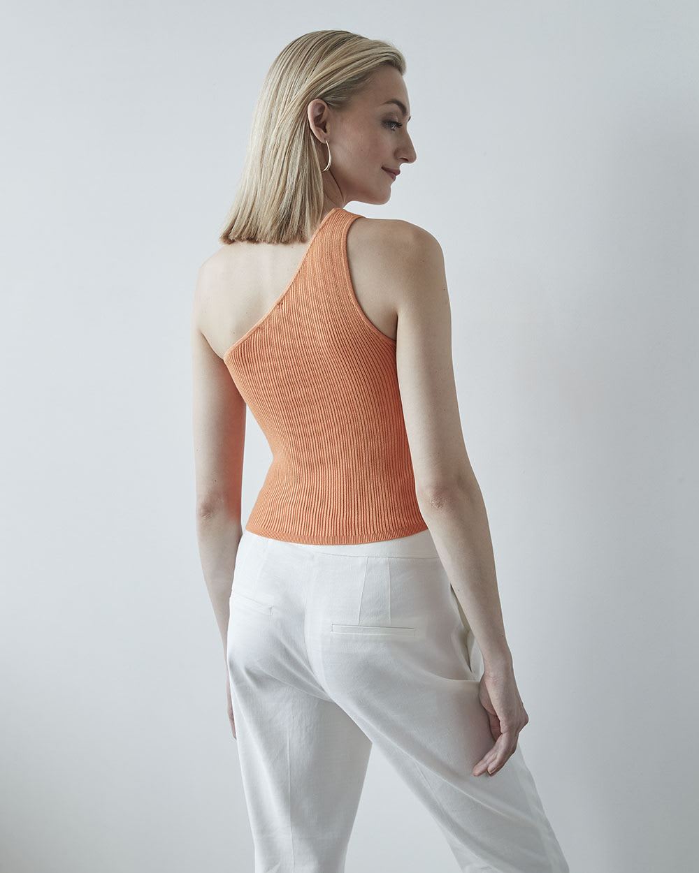 One-Shoulder Crop Bodycon Tank
