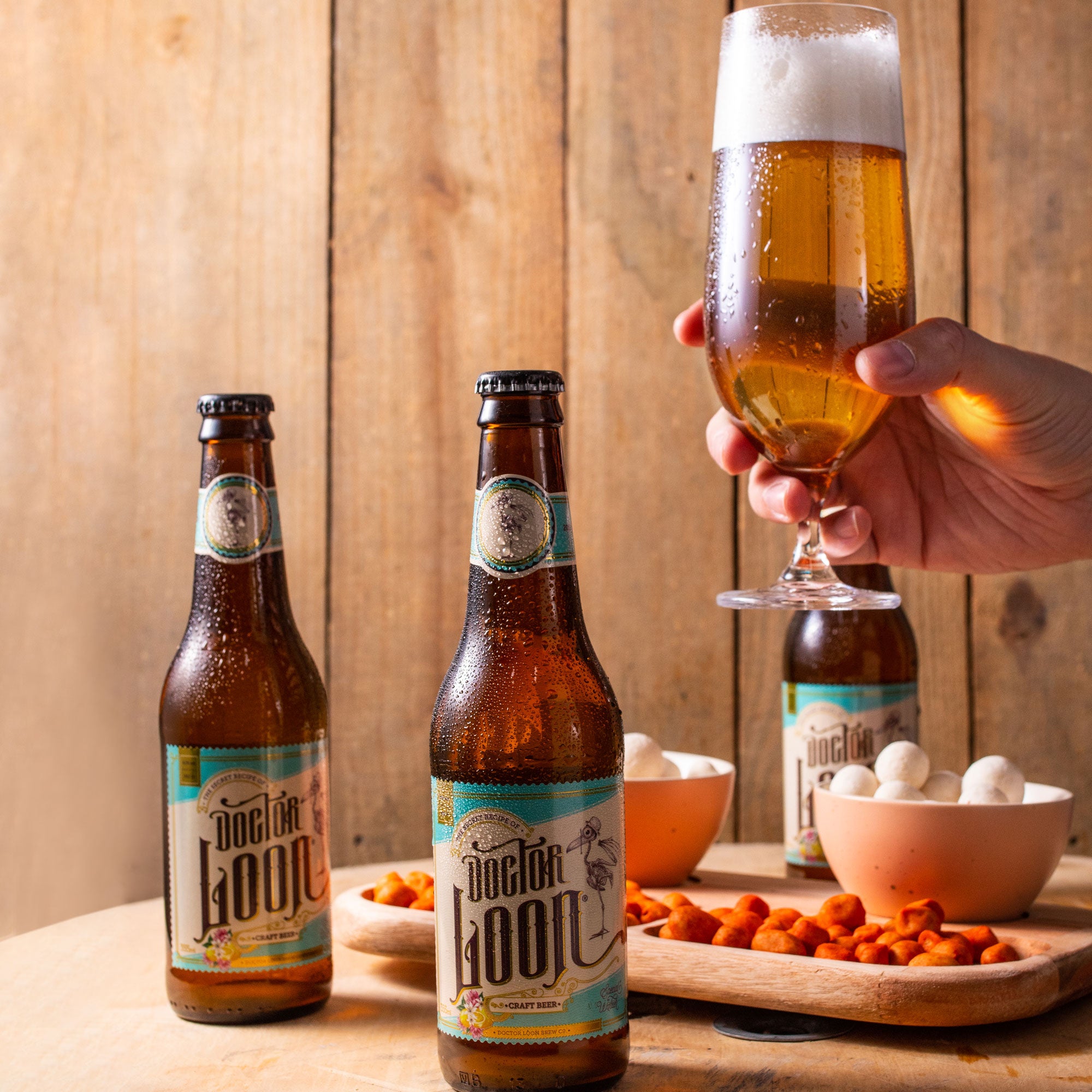 Liptus Collection Serving Platter with 2 Ceramic Bowls Rose 30x18x6cm