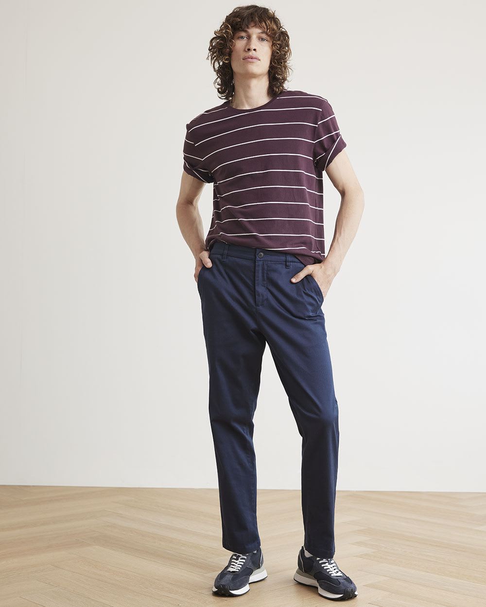 Short-Sleeve Crew-Neck Striped Tee