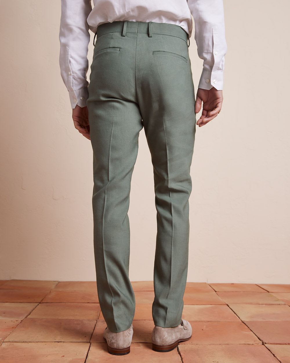 Slim Fit Stretch Linen Suit Pant