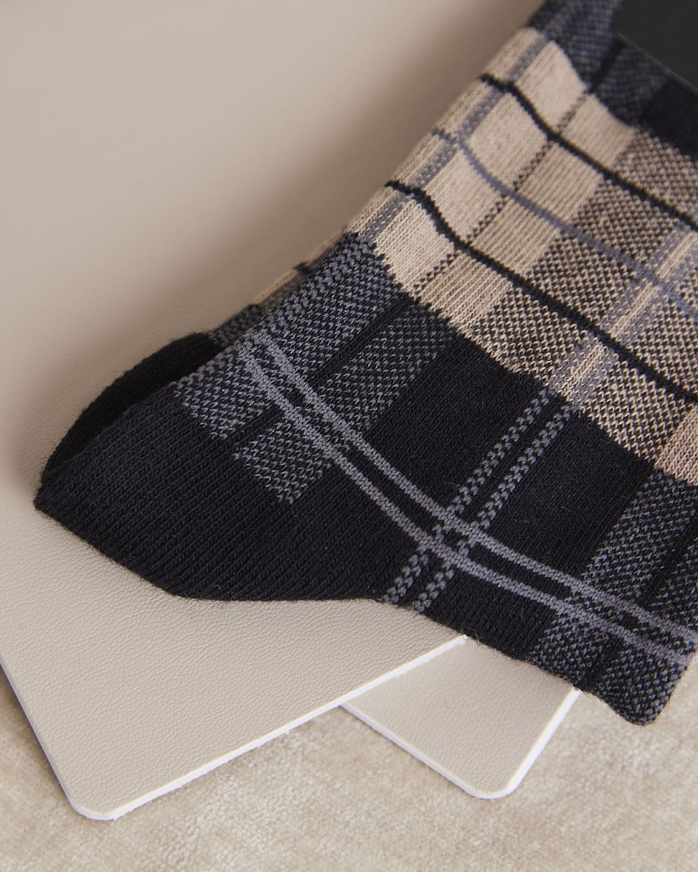 Crew Socks with Plaid Pattern