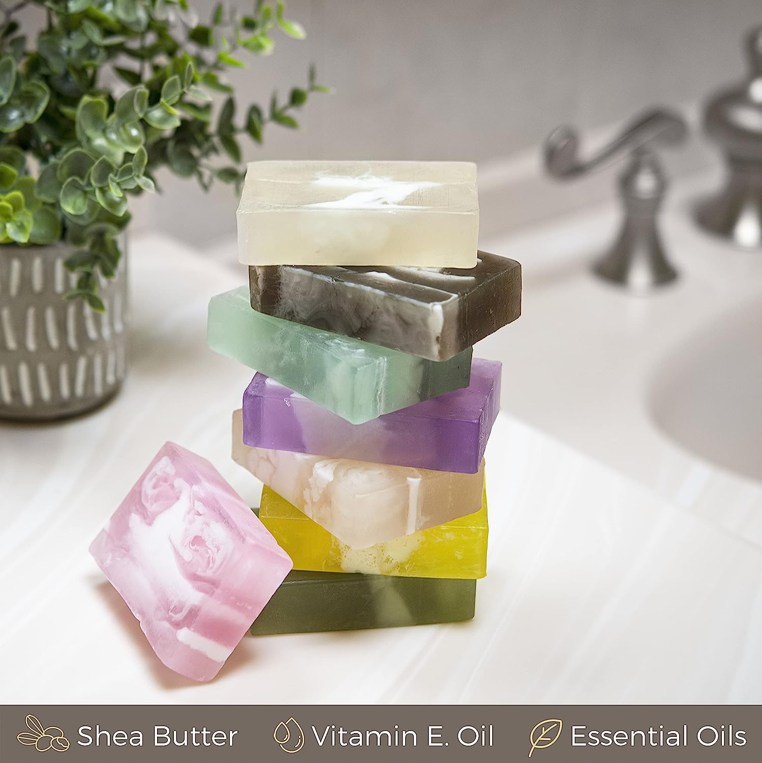 Lovery Handmade Soap Set - 8 Piece Variety Pack Luxury Bath Soap Gift Box