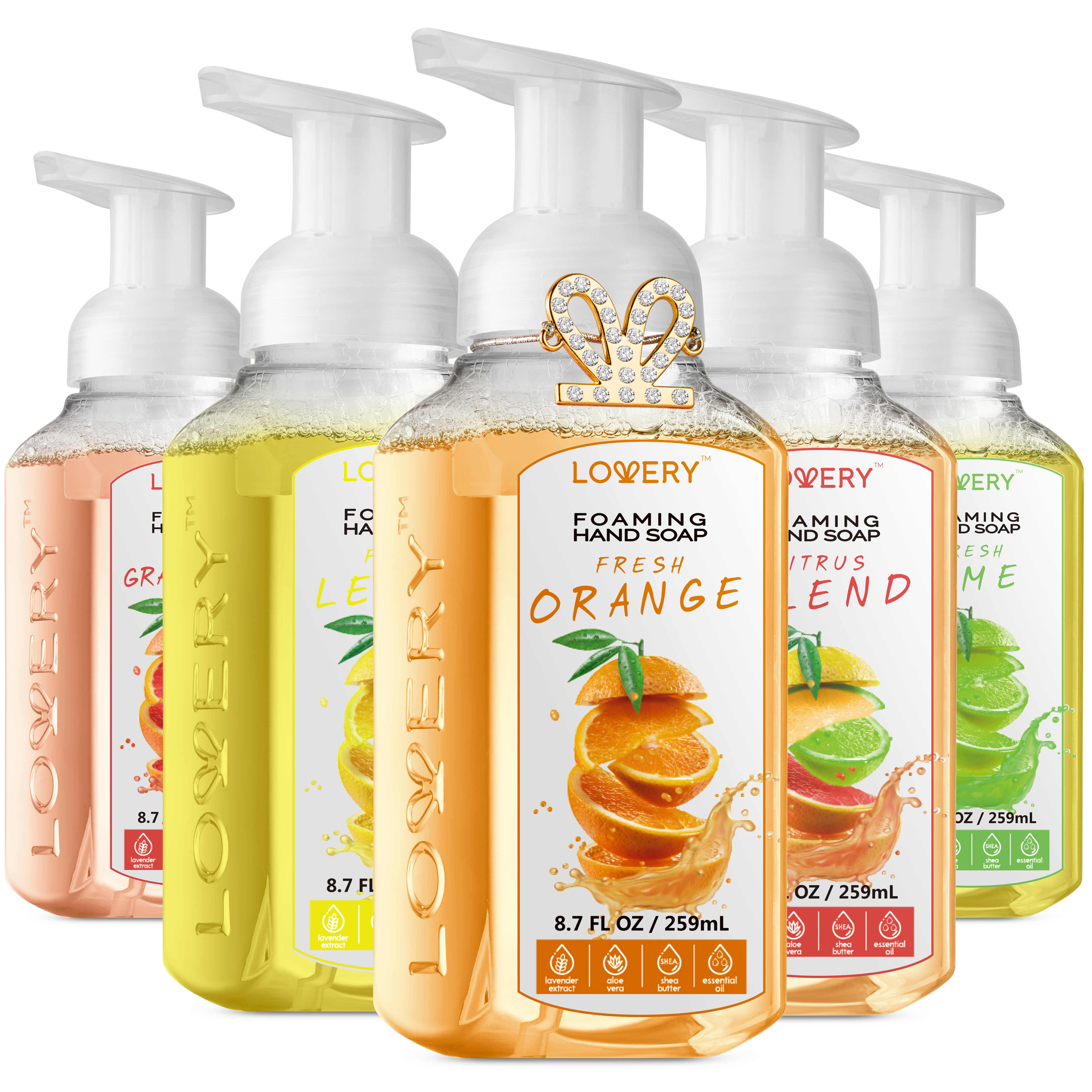 Lovery Foaming Hand Soap - Pack Of 5 - Moisturizing Hand Soap - Citrus